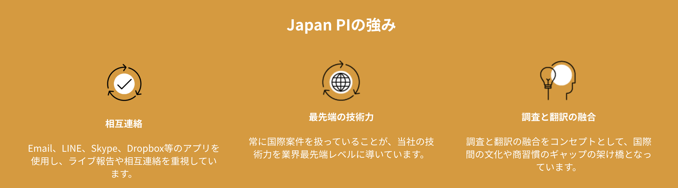 JAPAN PIの特徴
